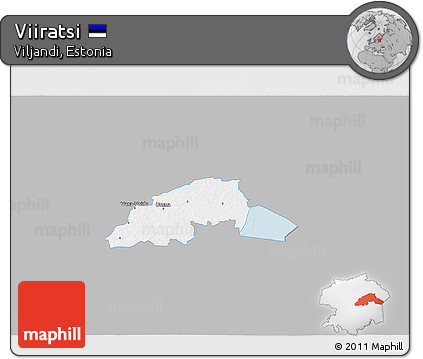 Gray 3D Map of Viiratsi, single color outside