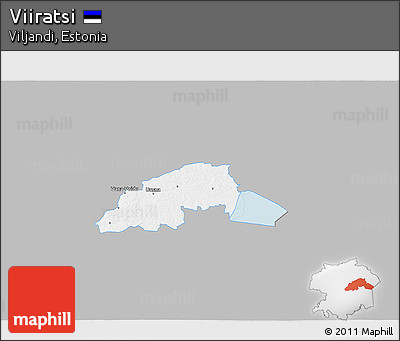 Gray 3D Map of Viiratsi, single color outside