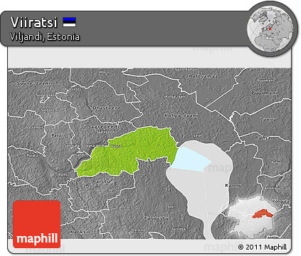 Physical 3D Map of Viiratsi, desaturated