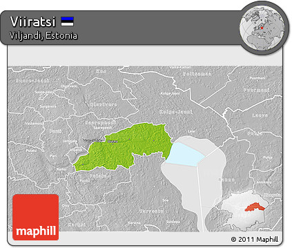 Physical 3D Map of Viiratsi, lighten, desaturated