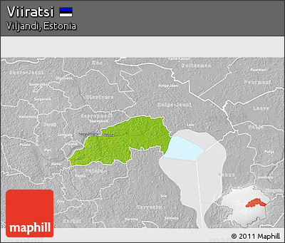 Physical 3D Map of Viiratsi, lighten, desaturated
