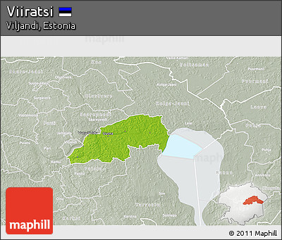 Physical 3D Map of Viiratsi, lighten, semi-desaturated