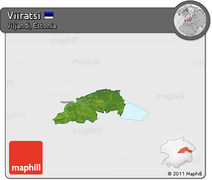 Satellite 3D Map of Viiratsi, single color outside