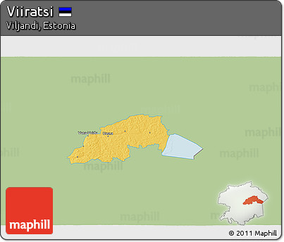 Savanna Style 3D Map of Viiratsi, single color outside