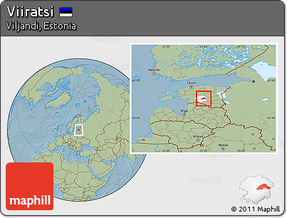 Savanna Style Location Map of Viiratsi, highlighted parent region, hill shading