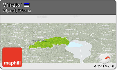 Physical Panoramic Map of Viiratsi, lighten, semi-desaturated