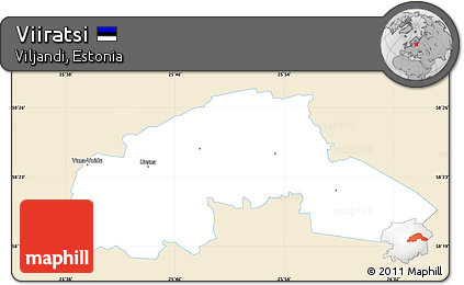 Classic Style Simple Map of Viiratsi, single color outside