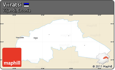 Classic Style Simple Map of Viiratsi, single color outside