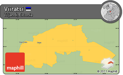 Savanna Style Simple Map of Viiratsi, single color outside