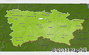 Physical 3D Map of Voru, darken