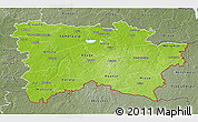 Physical 3D Map of Voru, semi-desaturated
