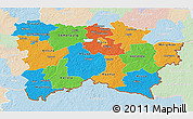 Political 3D Map of Voru, lighten