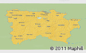 Savanna Style 3D Map of Voru, single color outside