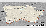 Shaded Relief 3D Map of Voru, darken, desaturated
