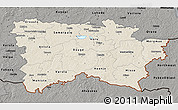 Shaded Relief 3D Map of Voru, darken, semi-desaturated