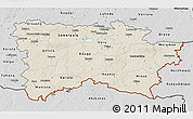 Shaded Relief 3D Map of Voru, desaturated