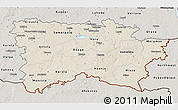 Shaded Relief 3D Map of Voru, semi-desaturated