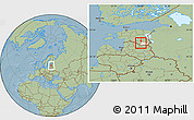 Savanna Style Location Map of Antsla Linn, highlighted parent region, hill shading