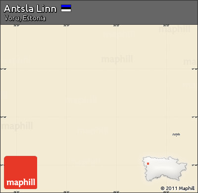 Classic Style Simple Map of Antsla Linn, single color outside
