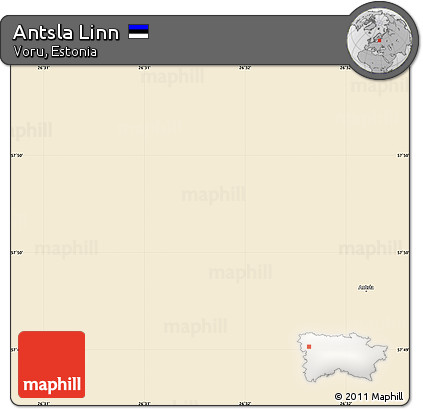 Classic Style Simple Map of Antsla Linn, single color outside