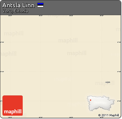 Classic Style Simple Map of Antsla Linn, single color outside
