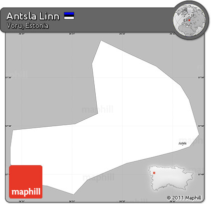 Gray Simple Map of Antsla Linn