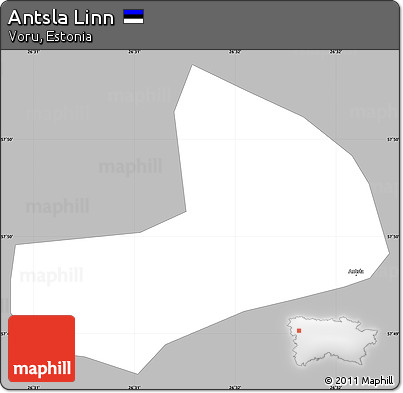 Gray Simple Map of Antsla Linn