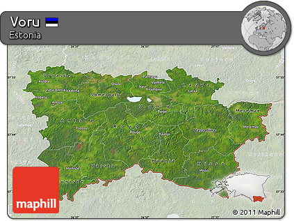 Satellite Map of Voru, lighten