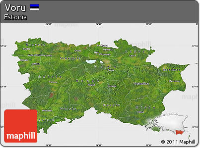 Satellite Map of Voru, single color outside