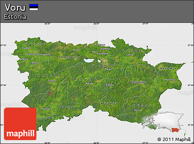 Satellite Map of Voru, single color outside