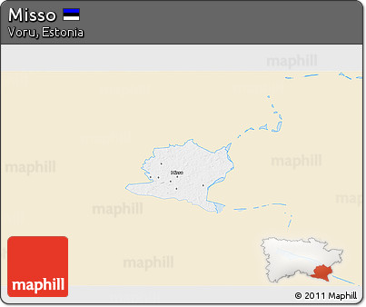 Classic Style 3D Map of Misso, single color outside