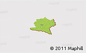 Physical 3D Map of Misso, cropped outside