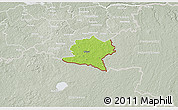 Physical 3D Map of Misso, lighten, semi-desaturated