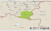 Physical 3D Map of Misso, shaded relief outside