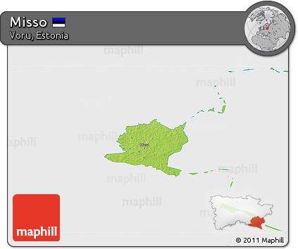 Physical 3D Map of Misso, single color outside