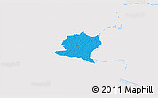 Political 3D Map of Misso, single color outside