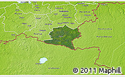 Satellite 3D Map of Misso, physical outside