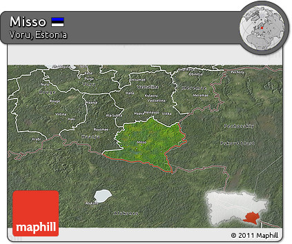 Satellite 3D Map of Misso, semi-desaturated