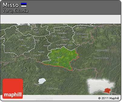 Satellite 3D Map of Misso, semi-desaturated