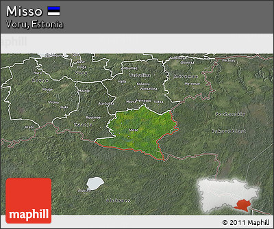 Satellite 3D Map of Misso, semi-desaturated