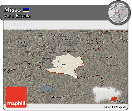 Shaded Relief 3D Map of Misso, darken
