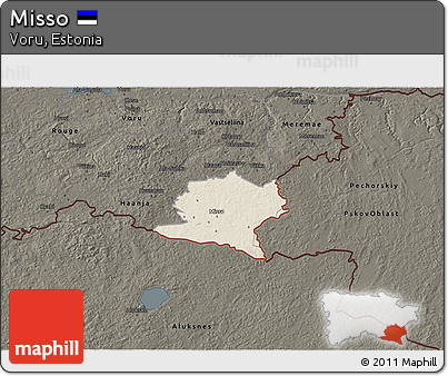 Shaded Relief 3D Map of Misso, darken