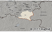 Shaded Relief 3D Map of Misso, darken, semi-desaturated