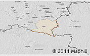 Shaded Relief 3D Map of Misso, desaturated