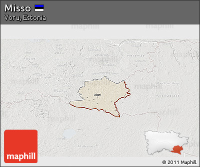 Shaded Relief 3D Map of Misso, lighten, semi-desaturated