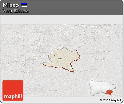 Shaded Relief 3D Map of Misso, lighten, semi-desaturated