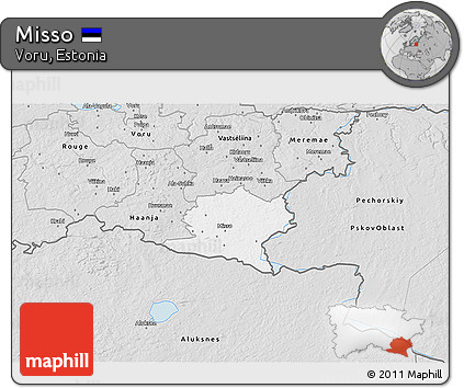 Silver Style 3D Map of Misso