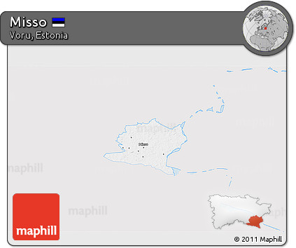 Silver Style 3D Map of Misso, single color outside