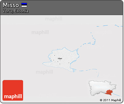 Silver Style 3D Map of Misso, single color outside