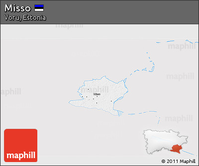 Silver Style 3D Map of Misso, single color outside